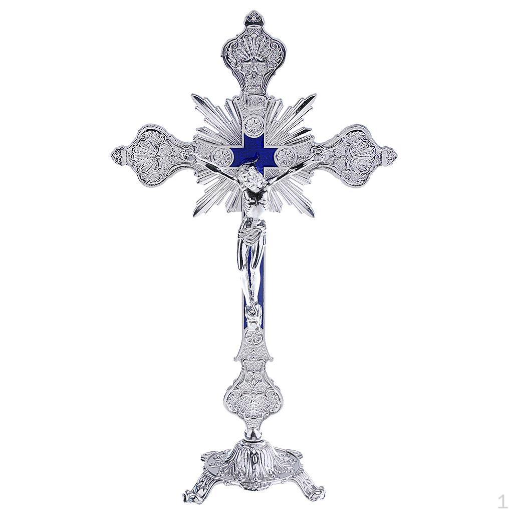Alloy Crucifix Statue Figurine Perfect Gifts for Car Home Chapel Decoration