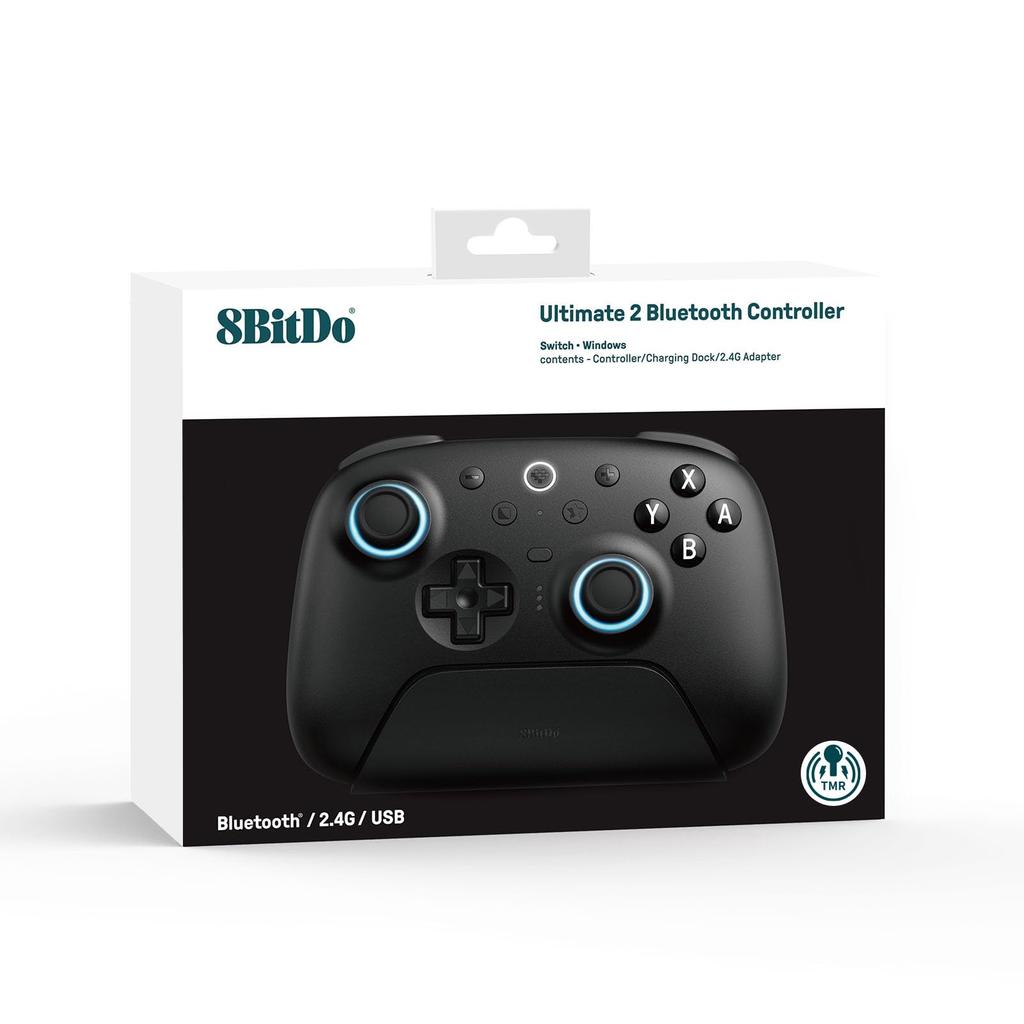 8BitDo Ultimate 2 Bluetooth Controller for 2 Windows Switch Pro Controller with TMR Switchable Hall Vibration and Motion RGB Fire Ring Switch/Switch &