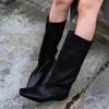 Women High Boots Designer Flats Knee High Shoes Pointed Toe 2025 Autumn Chelsea Boots New Goth Trend Walking Mujer De Zapatillas