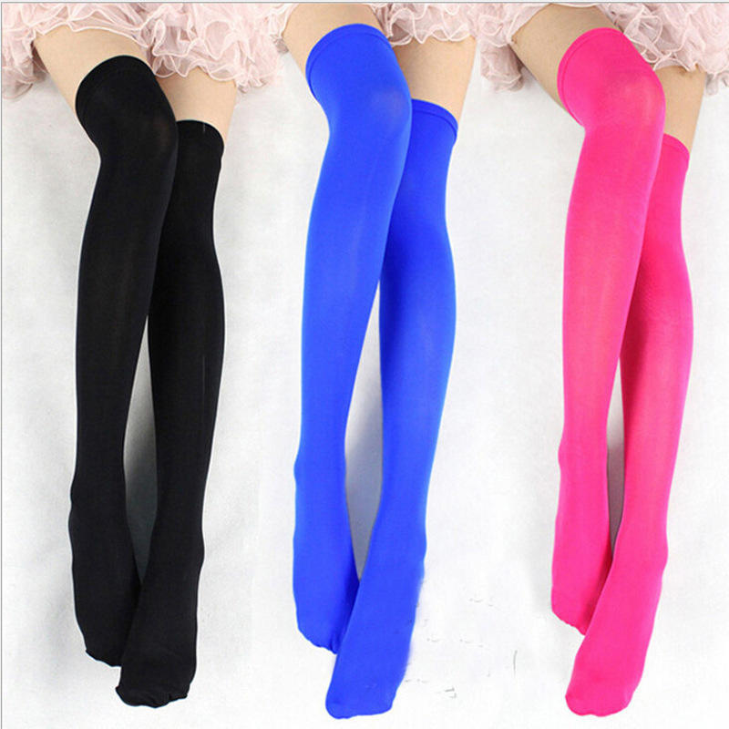 18 Kleuren Dames Nylon Dijhoog Schoolmeisje Mat Zwart Kousen Halloween Cosplay Kostuum Feest Accessoire Dropshipping
