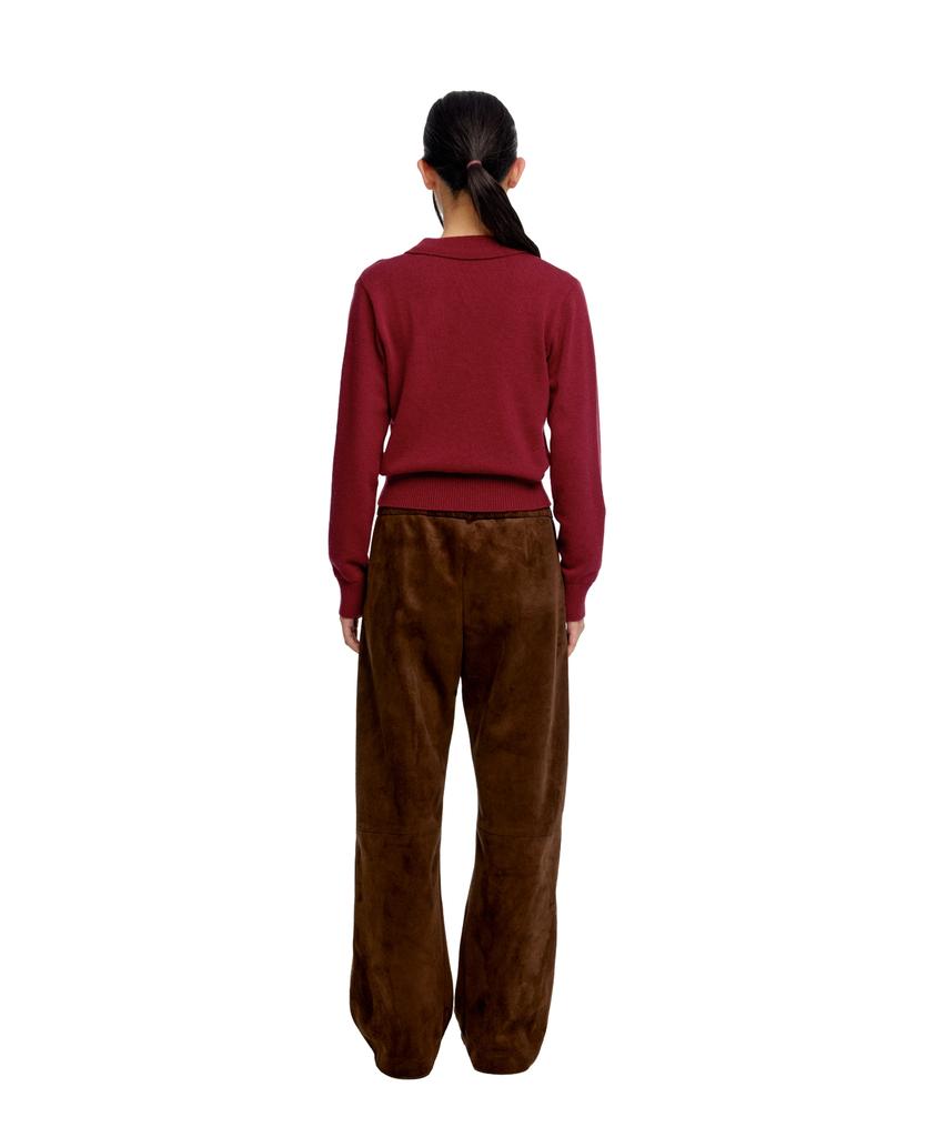 ERA Unisex Suede Effect Track Pants - Brown