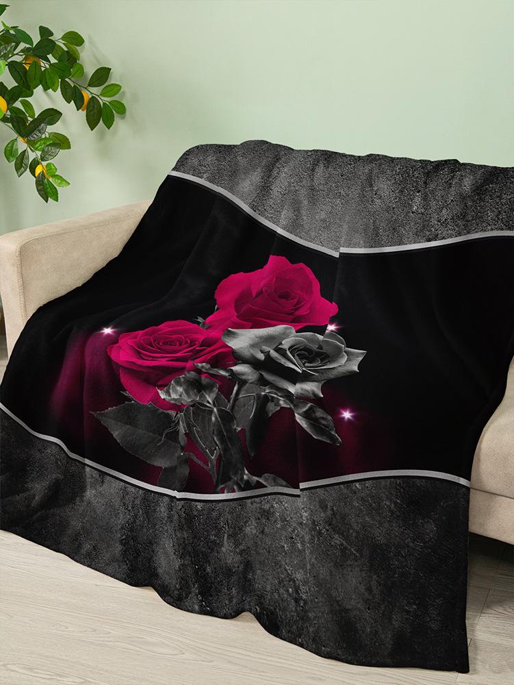Flannel Blanket Rose Love Valentine'S Day Wedding Blanket Crystal Fleece Blanket Spring And Autumn
