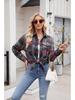2024 Women's Casual Loose Plaid Pocket Shirt - Autumn/Winter European & American Fashion