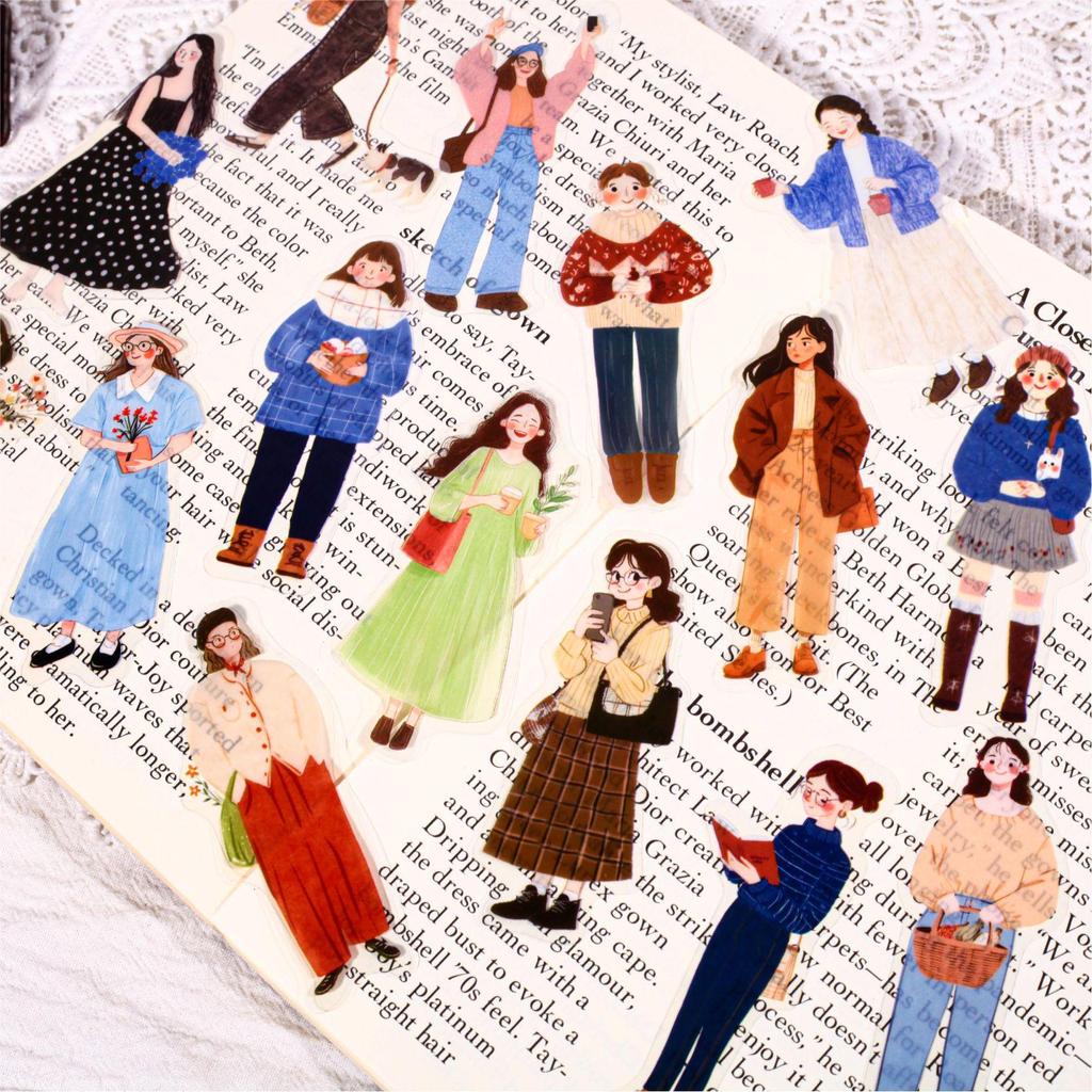 RetroStory Leisure Stickers: Scenery, Character & Creative Cartoon Journal Pack