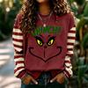 Women's Trendy Long Sleeve Neck Pullover Sweatshirt with Christmas Print for Winter Holiday