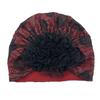 Breathable Leaves Embroidered Lace Turban Caps for Women