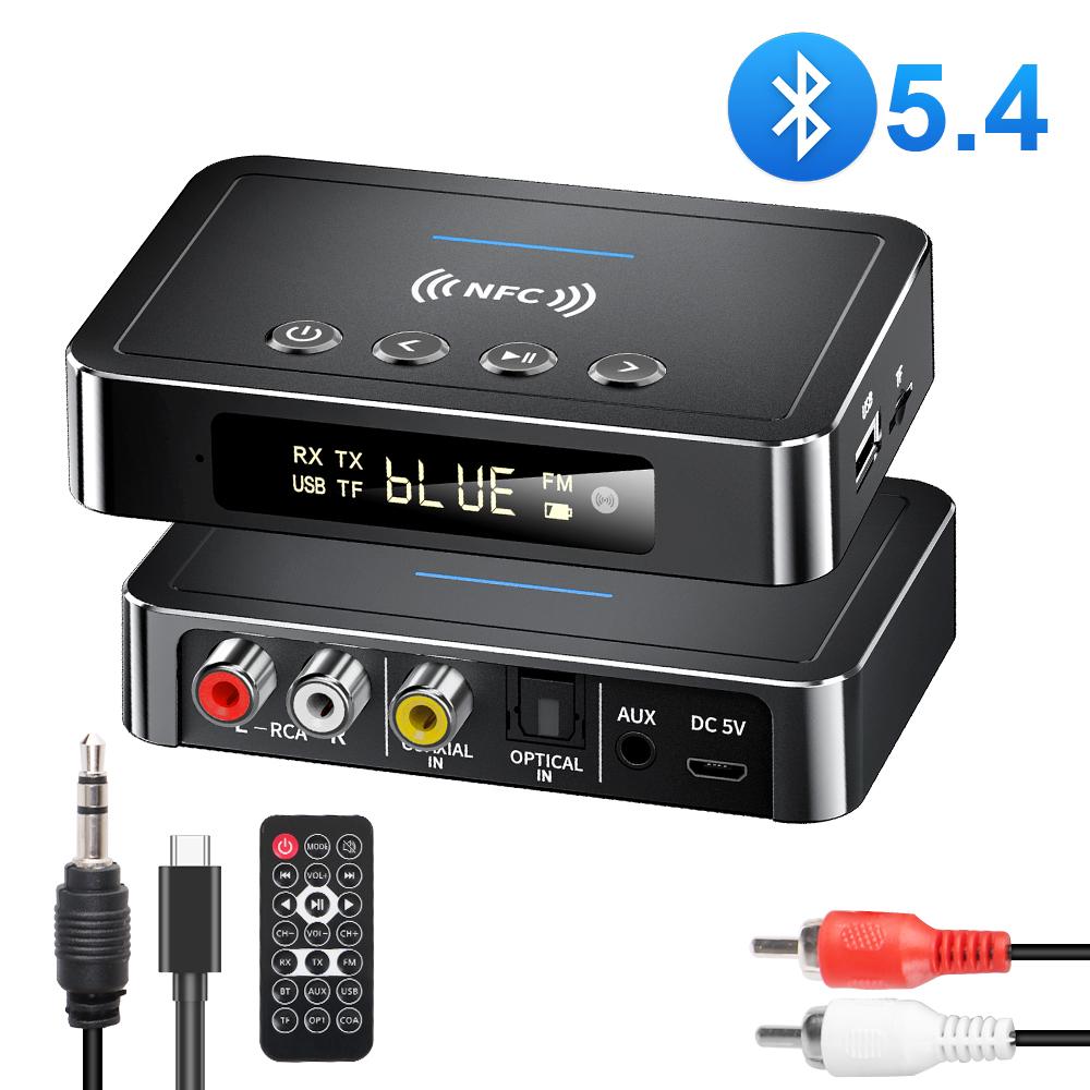 Digital Adapter 3.5mm AUX/RCA/USB U Disk/TF Input Remote Controller M6 Bluetooth 5.4 Rechargeable Bluetooth Receiver Transmitter