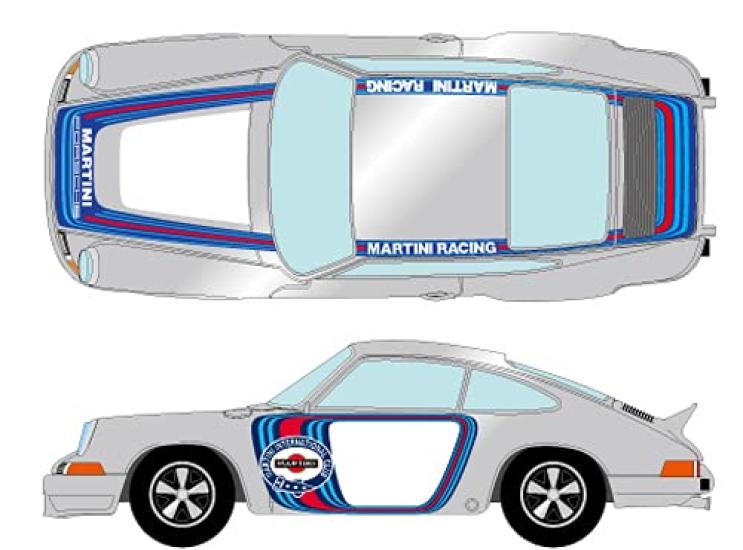 VISION Porsche 911 Carrera 1973 Stripe Finished Product VM009R 1/43 RS2.7 Silver/Martini