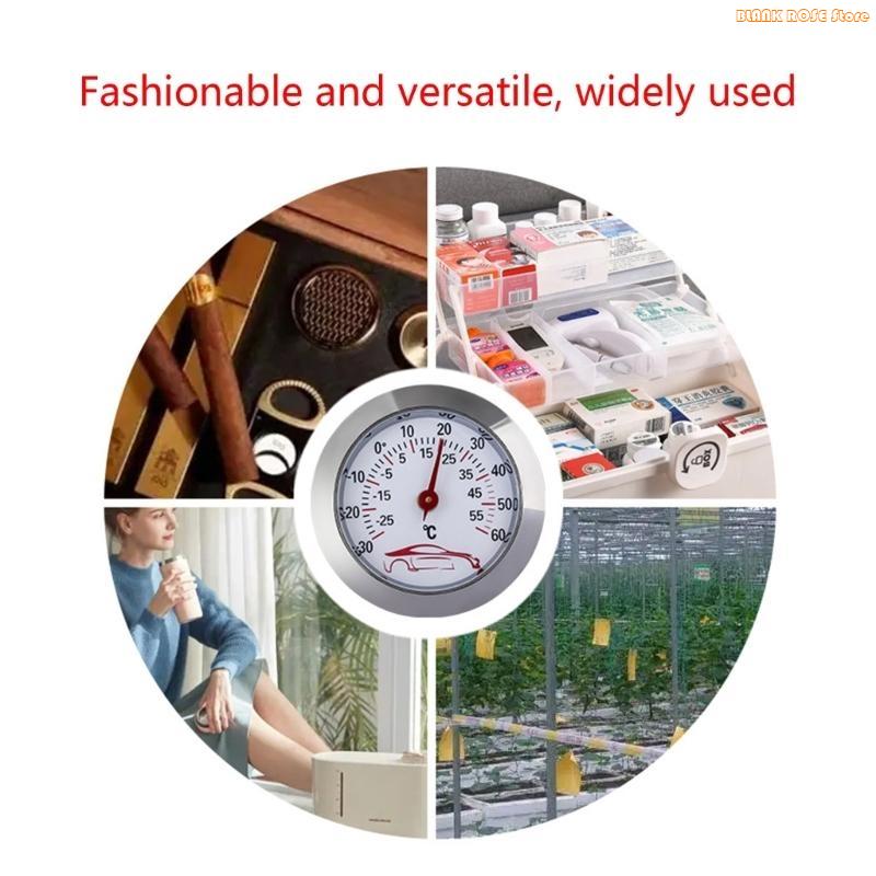 K1AE Mini-Thermometer 43mm Rundes Temperaturmessgerät -30 bis 60℃ Temperaturmesser