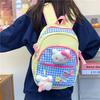 Girl student schoolbag female Korean version ins retro college style plaid versatile backpack large capacity travel backpack