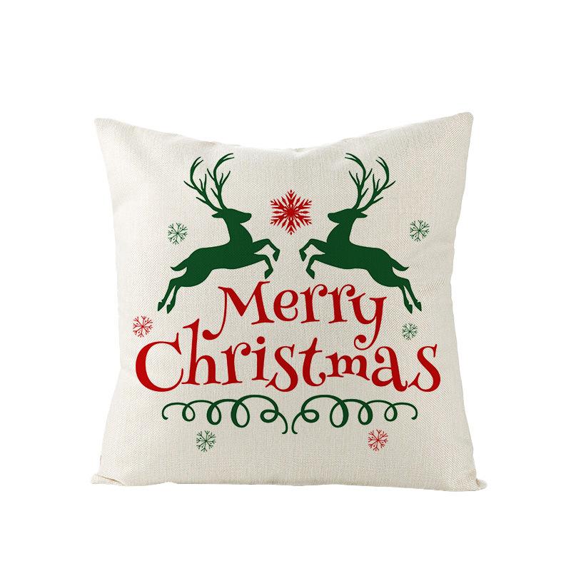 Christmas Pillow Cover for Home Holiday Sofa Bedside Decoration Linen Pillow Cushion Cover