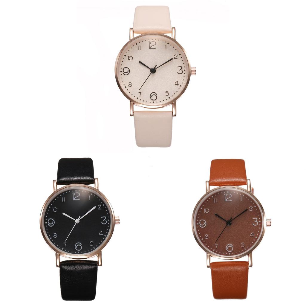 Khorasan Fashion Womens Quartz Watch With Leather Strap For Casual And Office Use