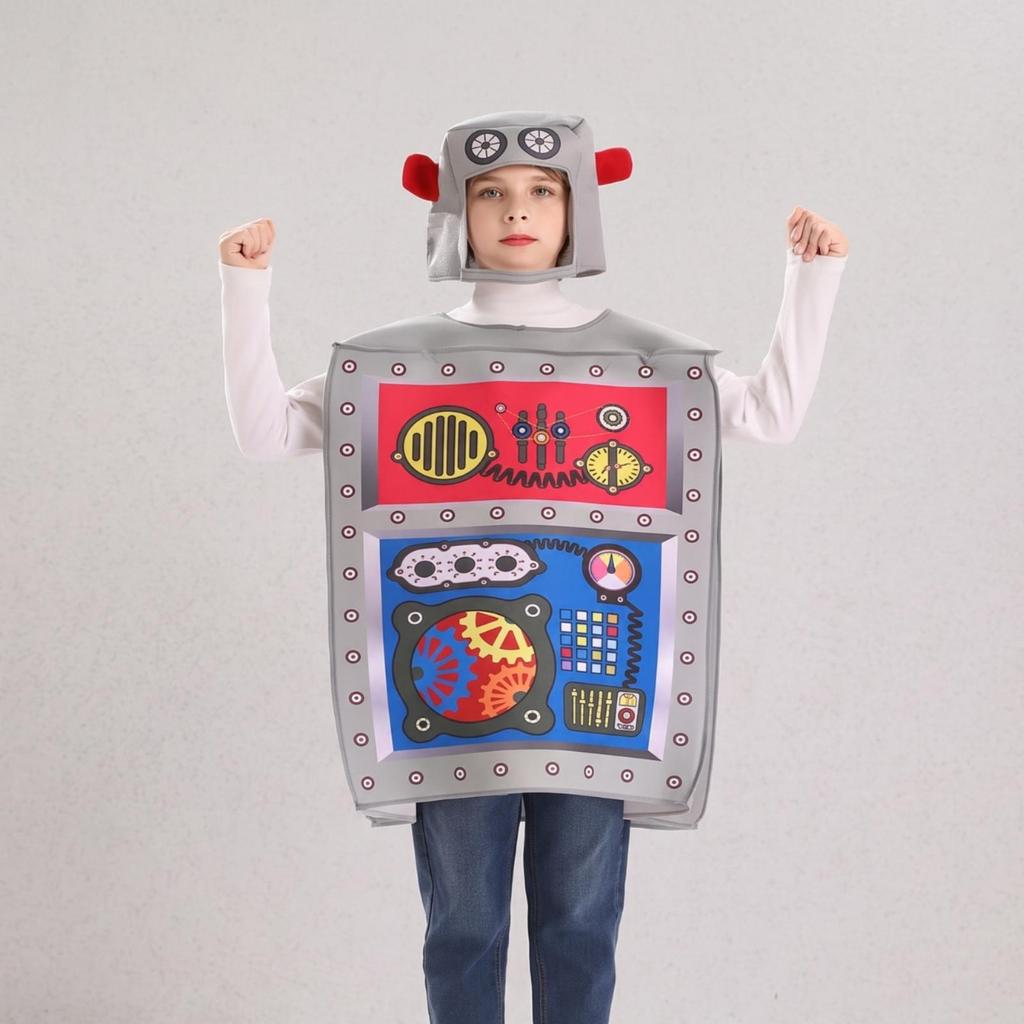 Robot Costume Polyester-Blend with Headpiece Loose-Fit for Cosplay