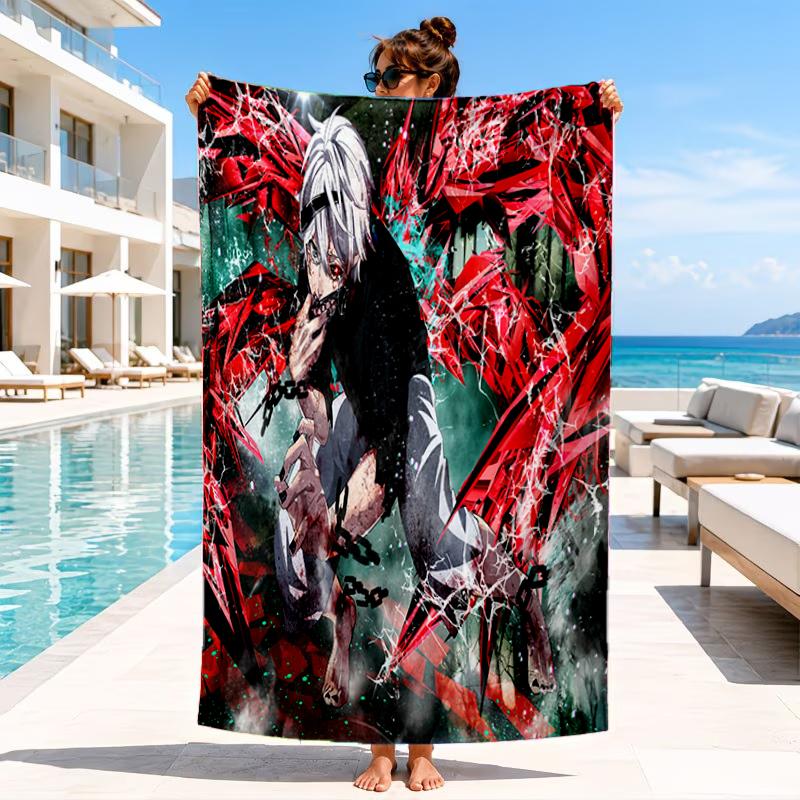 Tokyo anime Artwork Beach Towel, Microfiber Beach Towel, Perfect For Pool, Beach, Travel, Home Decor Beach Party Fan gifts