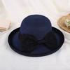 Bucket Hat Wide Wavy Lace Brim Sun Protection Hat with Ribbon Bow Decoration Summer Travel Beach Vacation Hat