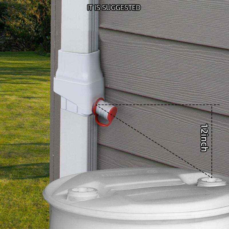 Double Outlet Downspout Splitter For Rain Barrels Connection Fitting Weatherproofed Garden Water Collector