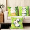 Cartoon Drawing Animal Cushion Cover Silky Short Plush Home Sofa Cushion Cover - Invisible Zipper Home Decoration