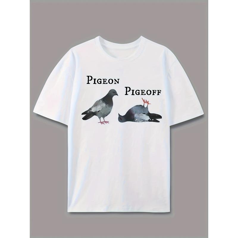 European Size Pigeon State Dual Interest Graffiti American Trendy Brand Design Sense Letter Pattern Short Sleeve T-Shirt High Street Couple Clothes