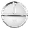 Food Grade Thickened Edge Round Food Plate Stainless Steel 3 Grids Compartment Meal Tray Kitchen Supplies