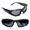 Handcrafts Gothic Sunglasses with Comfortable PC Frame Cosplay Punk Eyewears for Social Occasion Men Women Accessories