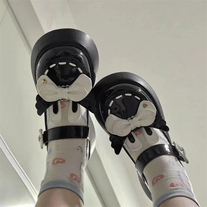 Lolita small leather shoes for women and Japanese women jk2025 spring and summer new thick-soled big head bow Mary Jane single shoes