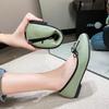 Grape Mom Studiolee 2025 Spring and Summer Gentle Bow Square Head Shallow Mouth Flat Bottom Soft Sole Ballet Single Shoes Women