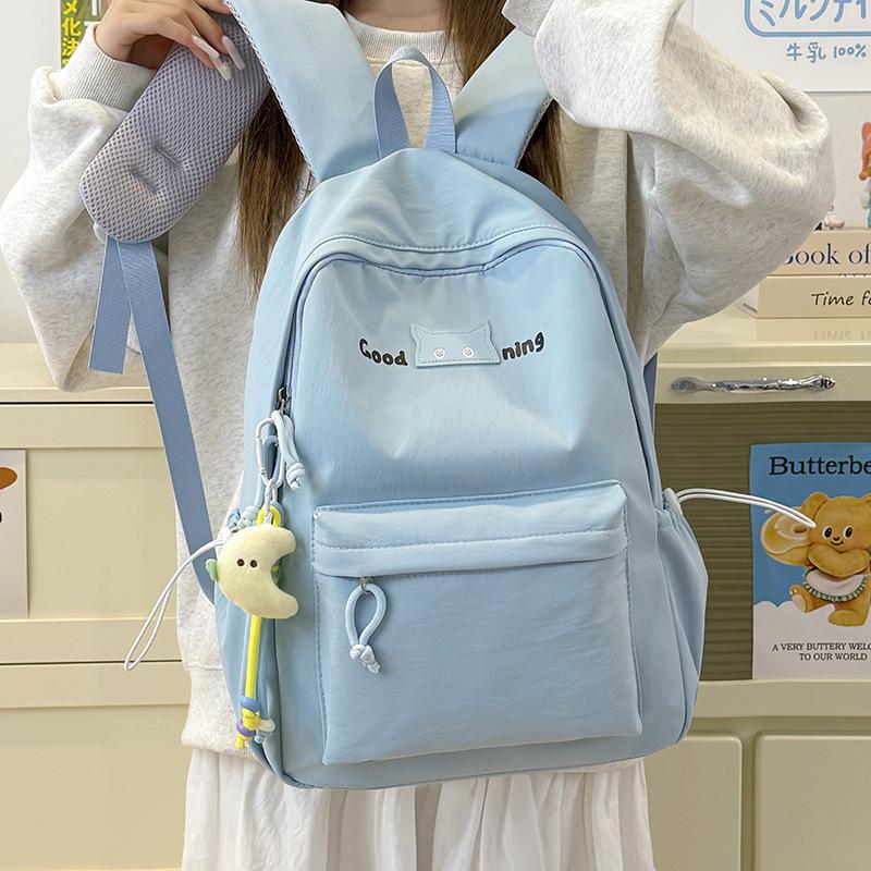 Schoolbag, Japanese-style INS fresh casual backpack, cute backpack for high school students, college students, high aesthetics, lightweight backpack