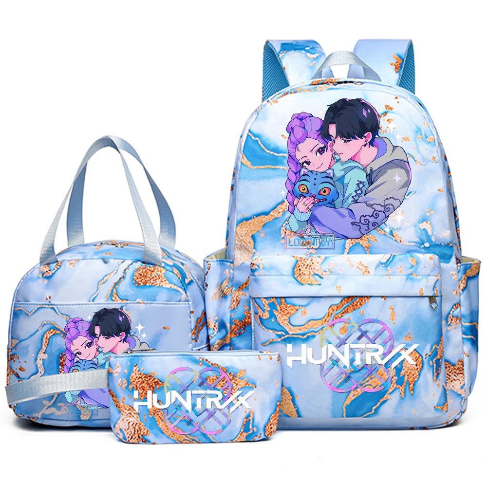 3 szt./zestaw Plecak z nadrukiem Anime Kpop z torebką i piórnikiem dla nastolatka, studenta, dziewczyny, chłopca, wodoodporna torba podróżna Mochila