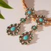 Green Water Drop Ethnic Style Tassel Earrings Turquoise Earrings Pendant  Lady Gifts