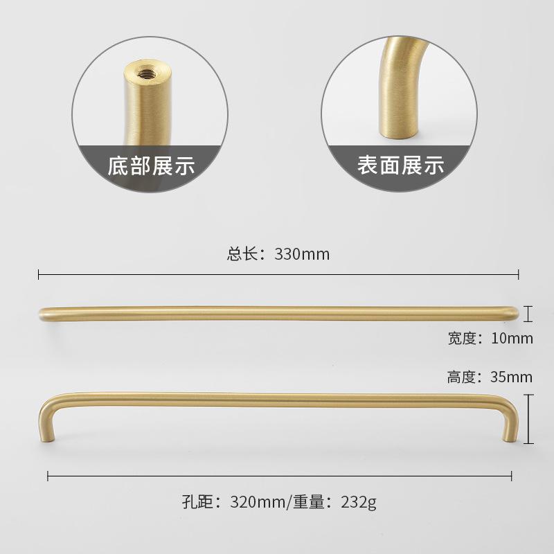 Italian Minimalist Solid Brass Furniture Handles Golden Handles for Wardrobe and Drawer Hardware Fitting Kitchen Cabinet Handles 2