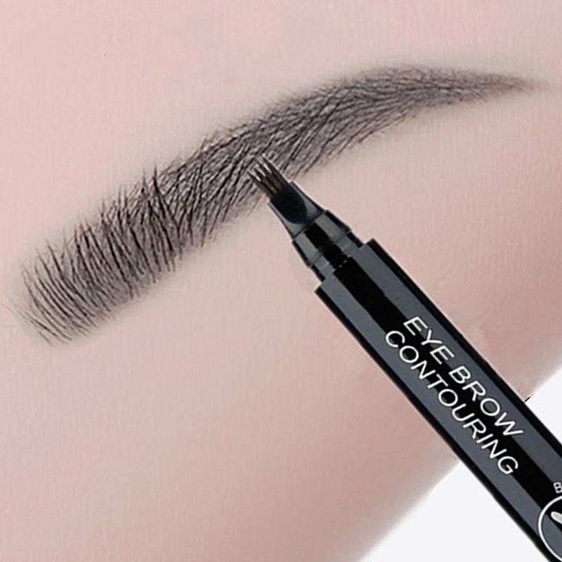 Waterproof 4 Point Liquid Eyebrow Pencil Eyebrows Pen Eyebrow Tattoo Waterproof Liquid Black Eye Brow Makeup Pencil Microblading