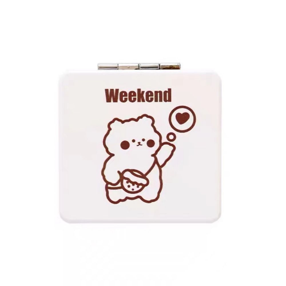 Cartoon Dog Cosmetic Mirror Little Bear Compact Pocket Mirror Folding Makeup Mirror  Girls Ladies