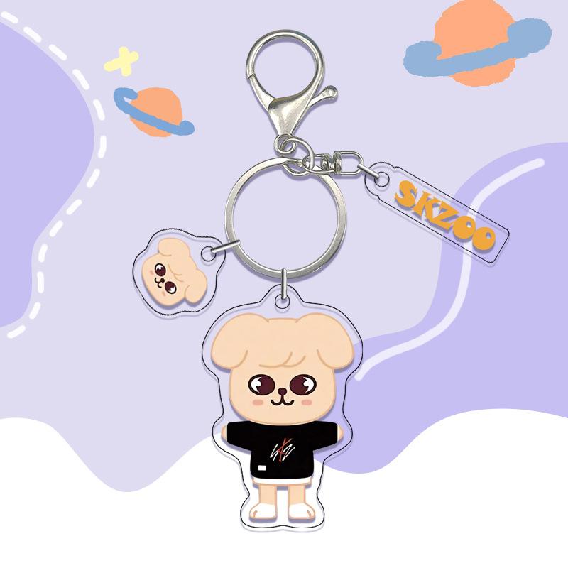 K-Pop Straykids Skzoo Cute Animation Acrylic Double Sided Keychain Pendant Bag Accessories Diy Accessories Animation Anime