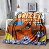 1pc Grizzy & Les Lemmings Throw Blanket Soft Blanket for Couch, Bed, Travel .B001