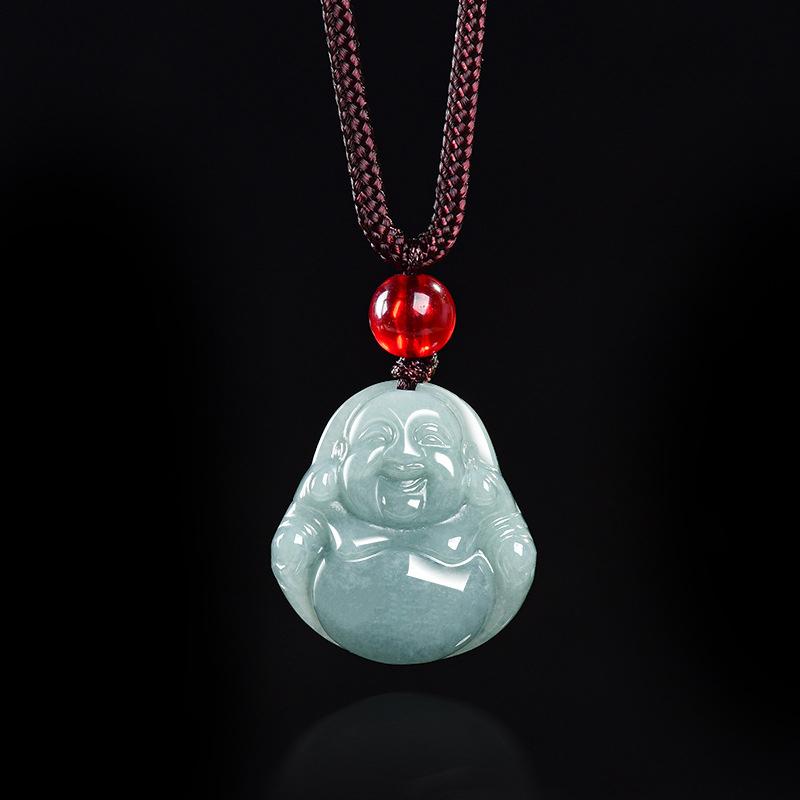 1Pcs Fashion Accessories Burmese Jade Stone Myanmar Jadeite Guanyin Pendant Necklace Vintage Natural Gemstone Jewelry FG75