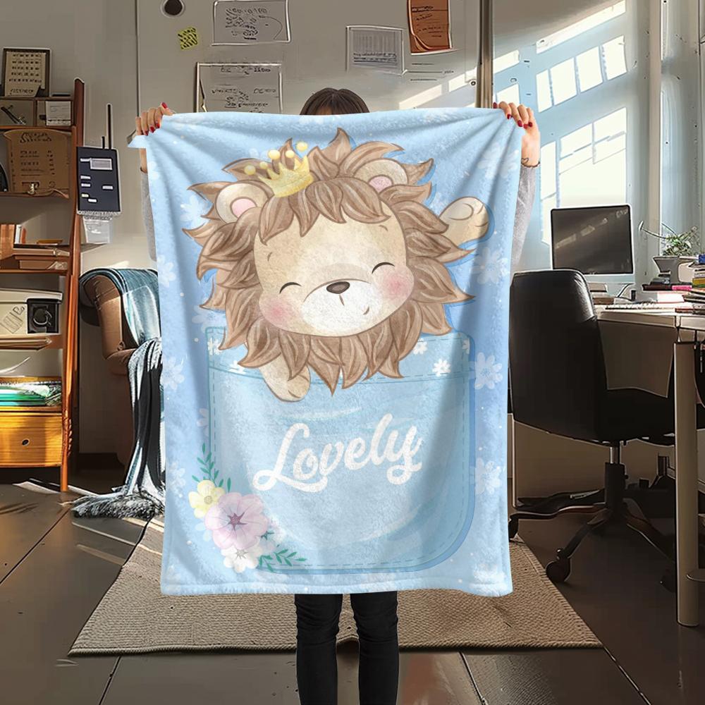 1 Stück Flanelldecke mit Cartoon-Druck, Hohe Qualität, Bequem für alle Jahreszeiten, Heimdekoration, Wärme und Komfort, Perfekt als Weihnachts- oder Geburtstagsgeschenk