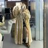 Environmentally friendly bobcat environmentally friendly fur coat for women's new fashionable loose young long fox fur coat for women's winter