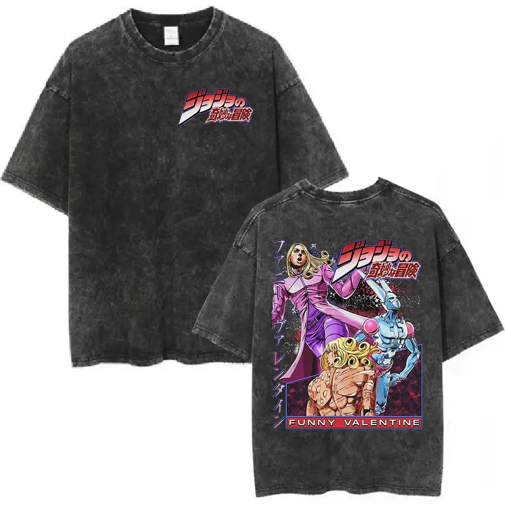 

Hot Anime JoJo s Bizarre Adventure Kuujou Joutarou Clothing Men Women Tshirts Washed Cotton Tee Retro T-shirt Harajuku T Shirt S