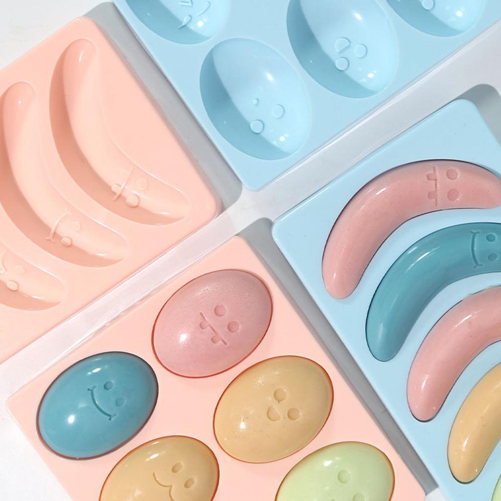 6 dutin Forma na vejce ve tvaru banánu s usměvavou tváří, silikonová forma na hot dogy, domácí- DIY forma na pečení šunky- klobásy pro dětskou doplňkovou stravu