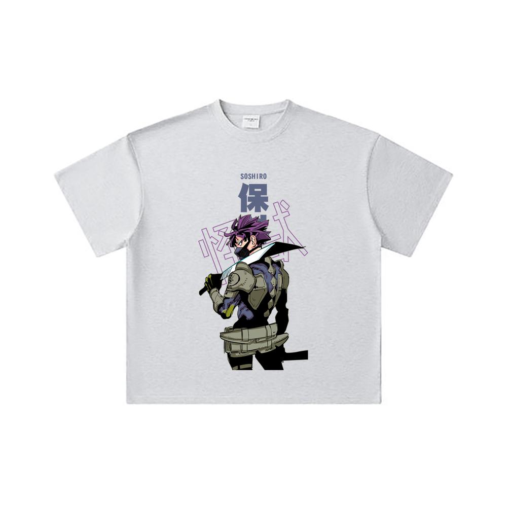 260 GSM Double Yarn 32 Count 100% Cotton Kaiju No 8 V12 Soshiro Print Unisex Heavy Cotton T Shirt