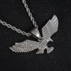 Kalen Fashion Stainless Steel Eagle Pendant Necklace for Men with Wing Link Chain Choker Design - Trendy Animal Themed Jewelry