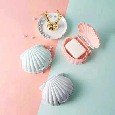 Toilet Creative Seashell Portable Double-layer Drainage Soap Box Soap Box