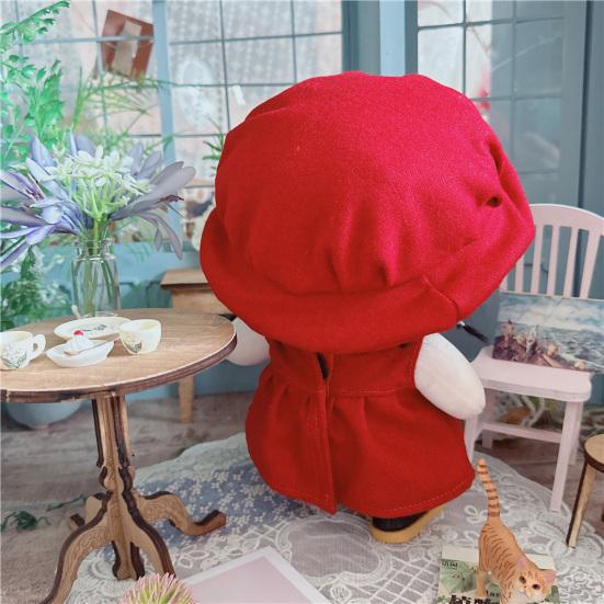 1 Set Exquisite Red Berets Cozy Touch Cotton Doll Clothes 20cm Stuffed Idol Shawl Dress Hat Girl Toy Gift