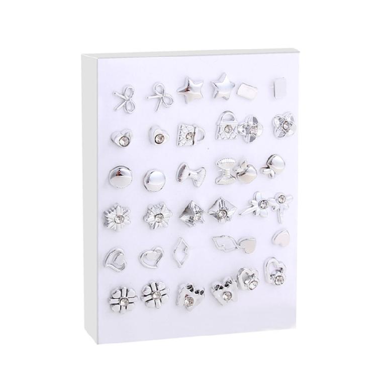 18 Pairs Gold Silver Earrings Jewelry Collection Assorted Style Gold Silver Enamel Pearls Earrings Ear Decoration