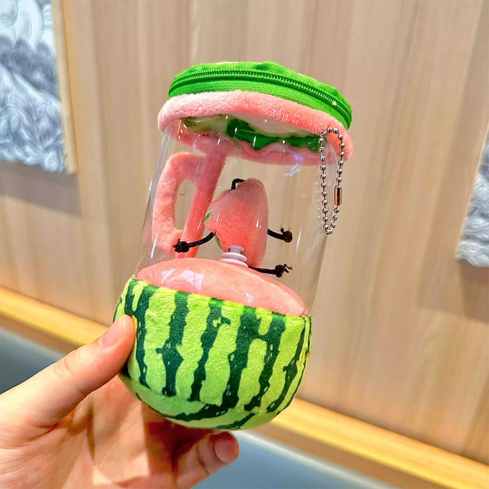 Orange Juicer Plush Toy Funny Drawstring Rotating Carrot Watermelon Banana Lemon Avocado Strawberry Pull Cartoon Stuffed Doll Creative Kid Party Gift