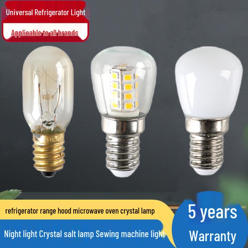 

Светодиодная лампа для холодильника для энергосберегающего холодного хранения, винтовой цоколь E14, вытяжка, швейная машина, лампа для прикроватной тумбочки, керамический источник света E12 3W Ceramic
