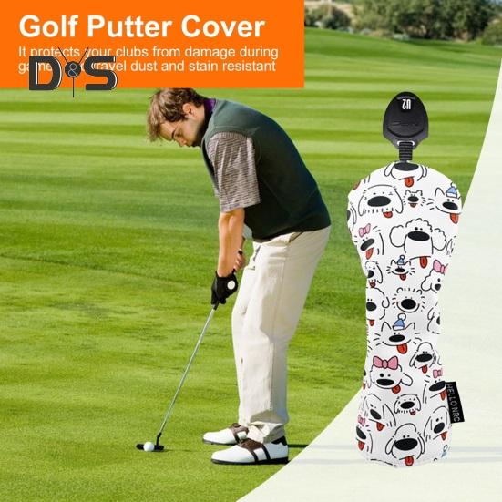 Golf Club Cover for Drivers Fairway Woods Hybrids Mallet Putter Headcover Cartoon Puppy Design Golf Club Protector