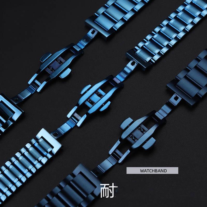 Cinturino per orologio in acciaio inossidabile blu Per Rossini CITIZEN Tissot Cinturino per orologio Catena in acciaio inossidabile Metallo Cinturino in acciaio massiccio 20 21 22mm