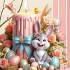 Easter Candle Bunny Table Sign 2D Flat Acrylic Egg Flower Rabbit Decoration Home Living Room
