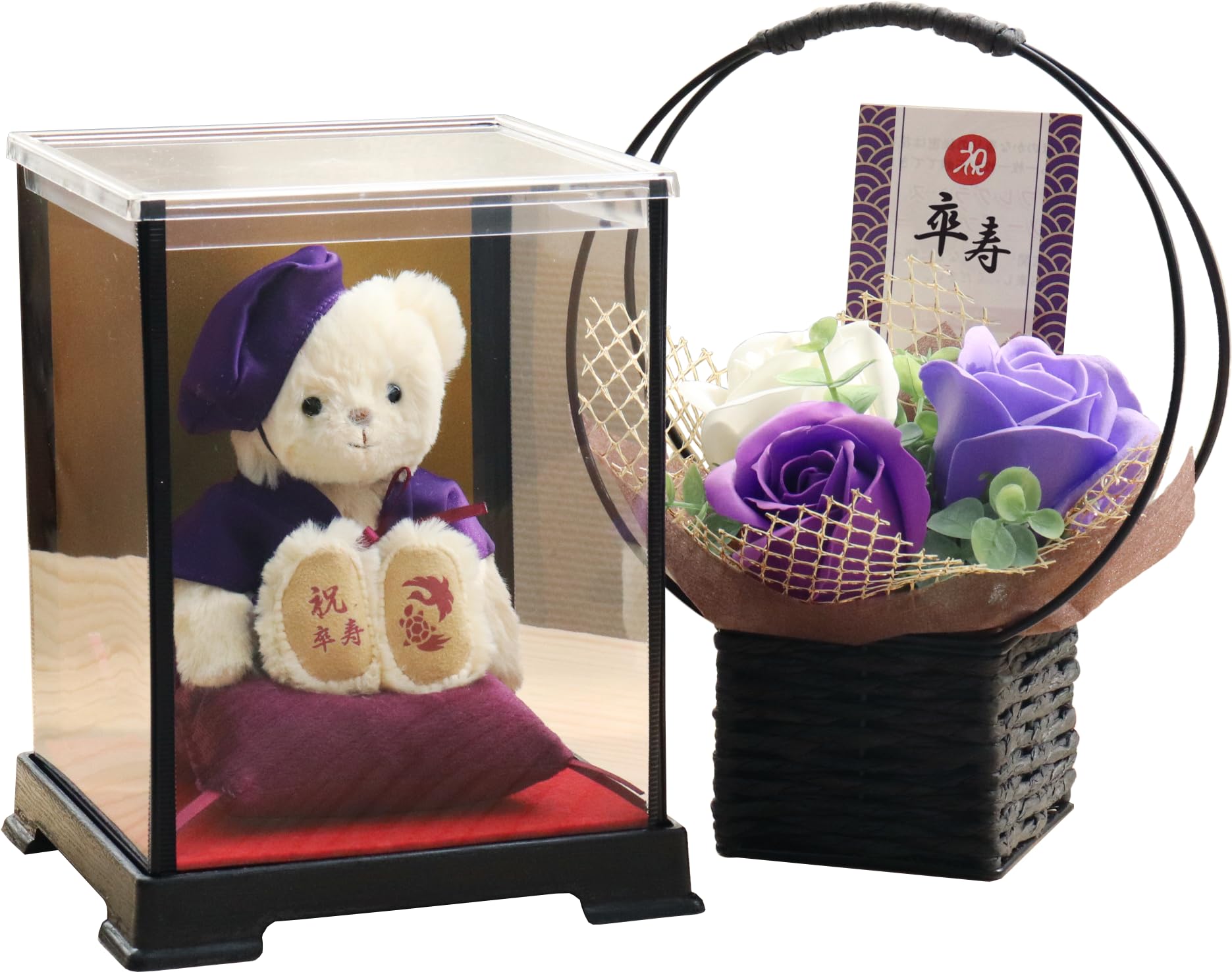 

Petit Lou Longevity Bear 12cm Small with Fragrance Soap 90th (Case Flowers) (1, Birthday)